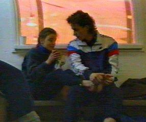 Sergei giving Ekaterina a foot massage