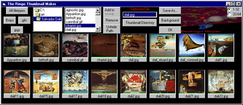 Screen Capture of the Thumbnail Maker