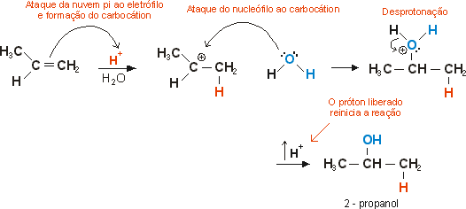 hidratao de alcenos em meio cido