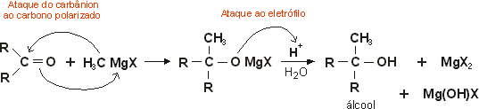 reao de aldedos ou cetonas com reagente de grignard