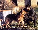 Andrea Bocelli with his dog