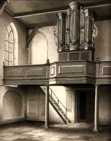 Painting of Maarten t'Hart organ Hervormde kerk Westerbork