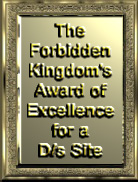 The Forbidden Kingdom's Award of Excellence for a D/s Site Winner