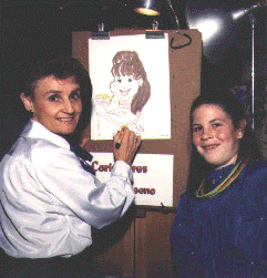 Chris making a caricature