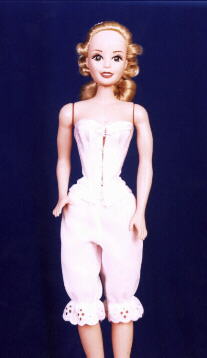 Front view of corset and drawers