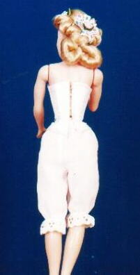 Front view of corset and drawers