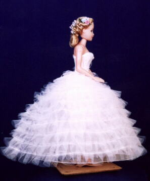 Side view of tulle crinoline