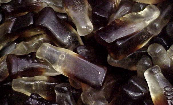 Some cola bottle gummies