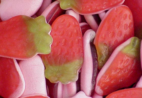 Some strawberries and cream gummies