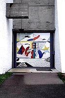 Chapel of Notre Dame du Haut, Ronchamp, France - enamelled front door by Le Corbusier