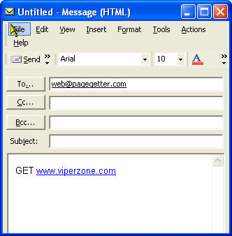 Microsoft Outlook Webgetter