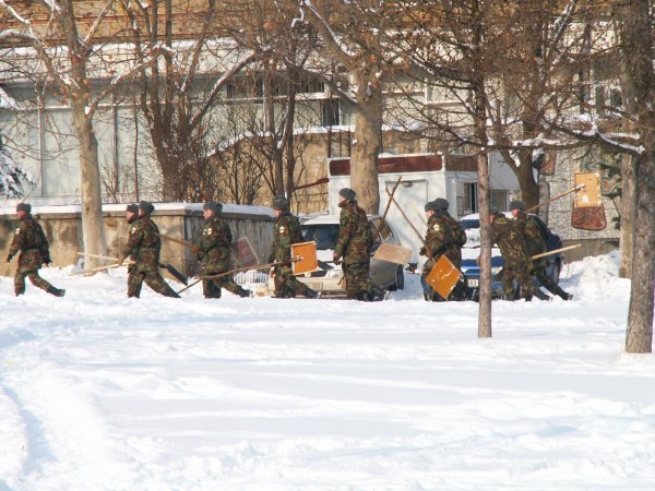 Soldiers marching