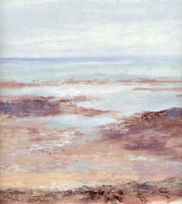 Hunstanton, misty morning:oil on paper