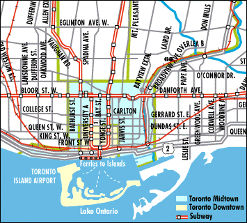 Plan g�n�ral de rue et metro de Toronto