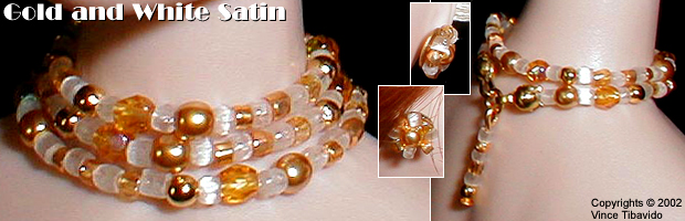 Gold and White Satin