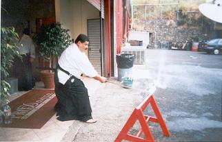Sensei Saborio doing Iado