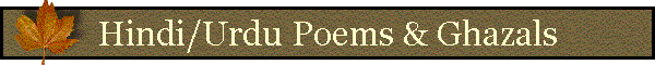 Hindi/Urdu Poems & Ghazals