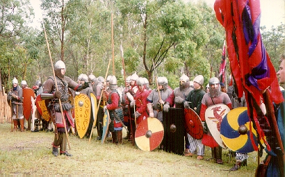 The New Varangian Guard in preparation before the battles at the 1996 Conference.
