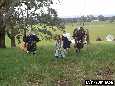 Walking up the hill to the Ringfort, Quarf, Katlin, Mandi and Rick. ( Jeremy Draper)
