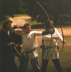 Rick, Bjarki and Sven competing in the NVG Annual Archery Tournament (Mount Beckworth, Victoria, 1998).
