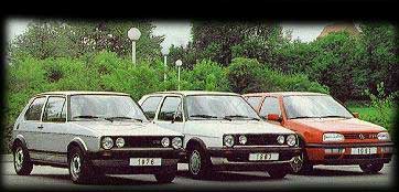 Tres generaciones del Golf.