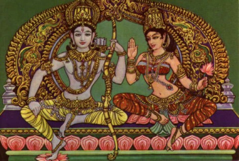 Lord Rama with his wife Sita.