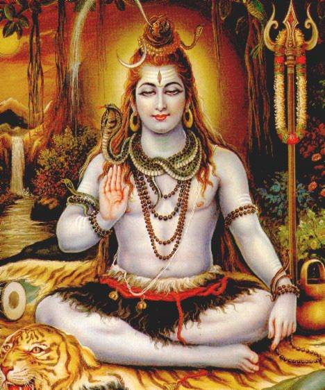 Lord Shiva meditating.