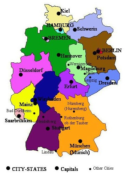 german states and capitals map