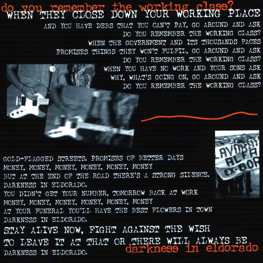 Pieghevole interno del cd "Do you remember the working class?" ...con una nostra foto ! ! !