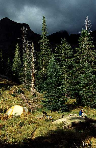 Advanced Base Camp at the foot of Windom Peak, 14,083 feet