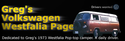 Welcome To Greg's VW Westy Page