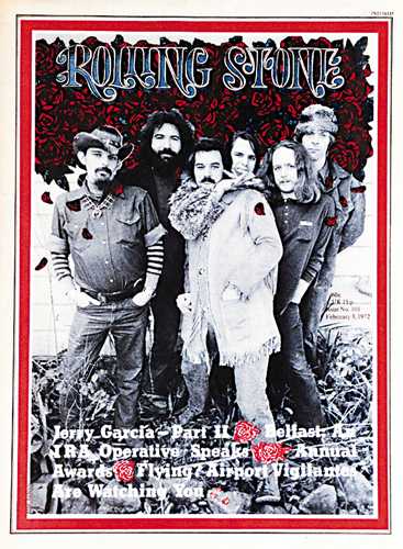 Pigpen (Ron) - Jerry - Billy - Bobby (peaking over Billy) - Keith (where's Donna?) and Phil. (Mickey's on sabatical)