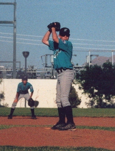 Chris pitching