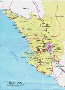 Map of Selangor