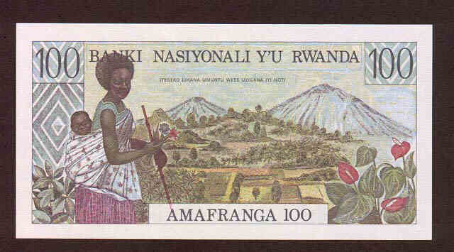 Rwanda 100 franc bill
