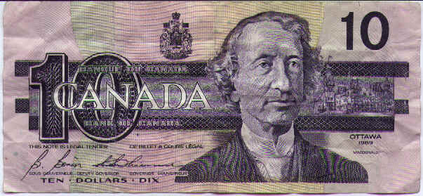 Canadian 10 dollar bill