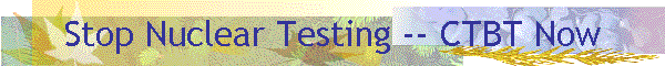 Stop Nuclear Testing -- CTBT Now