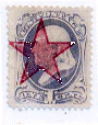 1870 Scott 182 (w/Printed Star Precancel of Glen Allen, VA in MAGENTA)