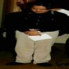 Black Shirt & Tan Slacks