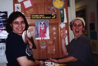 Mary and Helen show off their artistic talent