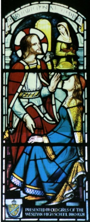 Wesleyan High School memorial window in the Kingswood College chapel
