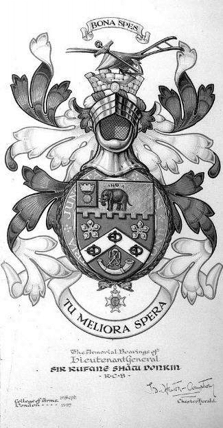 arms of Sir Rufane Donkin (library painting)
