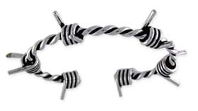 barbed wire sterling silver bracelet