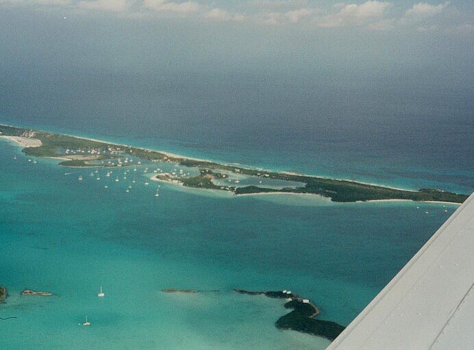 Overhead shot of Stocking Island