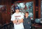 My nephew an I by the Beer Tree at Christmas