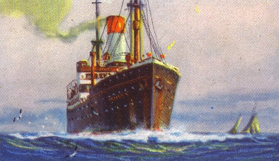 ESPANA at sea, but not so far out there aren't sailboats and birds