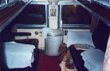 An AC1 4-berth compartment on the Bombay-Howrah Mail