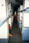 Interior of sleeper class car.