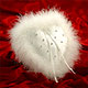 marabou heart ring pillow