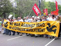 No War Against Iraq. No Australian Involvement. Protest march on November 30, 2002